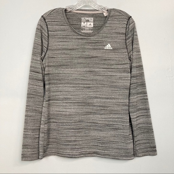 𝅺adidas Ultimate Tee Multi Shade Gray Long Sleeve - Picture 1 of 9